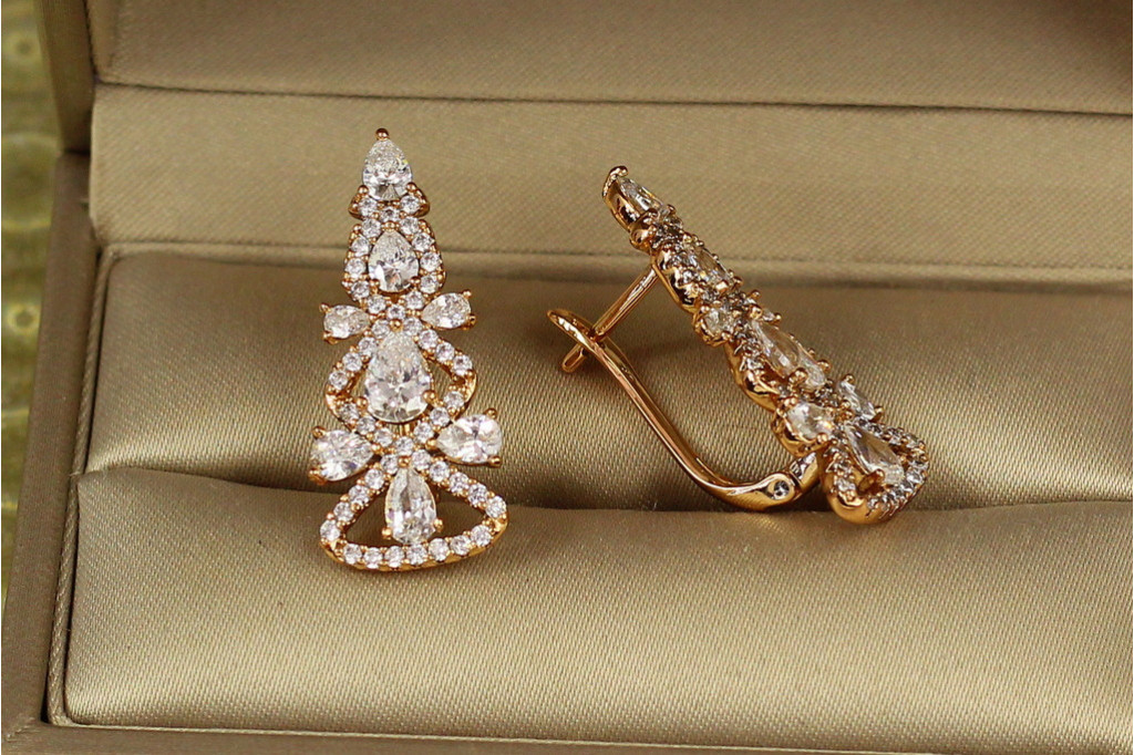 Сережки Xuping Jewelry Ялиночка 2,7 см золотисті