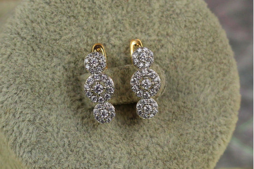 Сережки Xuping Jewelry Молекули з родієм1,5 см золотисті
