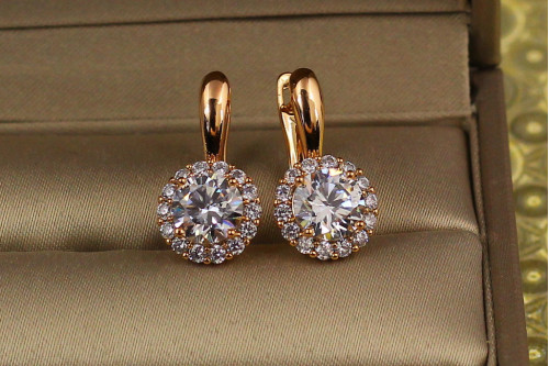 Сережки Xuping Jewelry Сияние в ободке 1,9 см золотисті