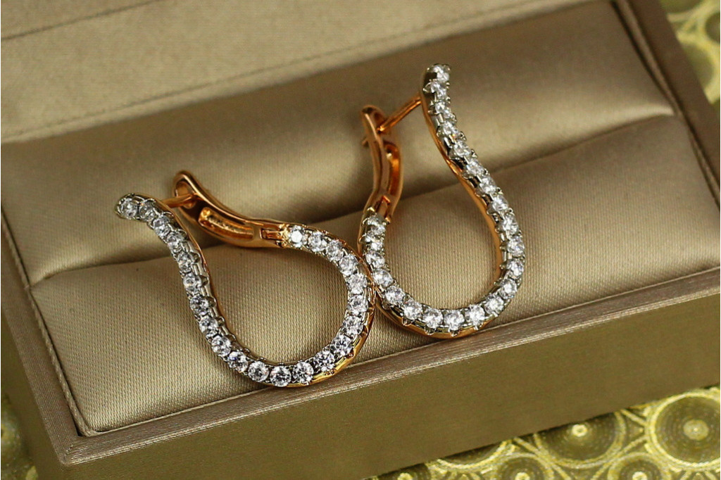 Сережки Xuping Jewelry Дужка з родієм 2,8 см золотисті