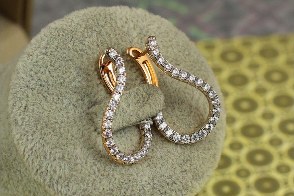 Сережки Xuping Jewelry Дужка з родієм 2,8 см золотисті