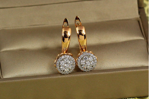 Серьги Xuping Jewelry Иней с родием 2,1 см золотистые