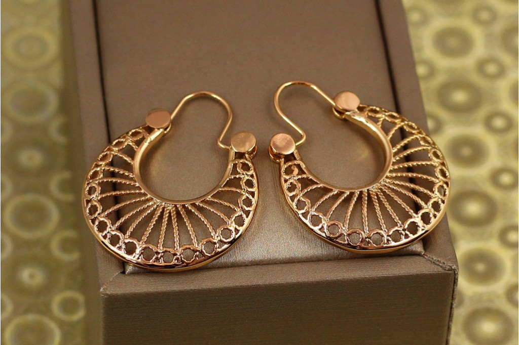 Сережки коромисла Xuping Jewelry Патрина 3.1 см золотисті