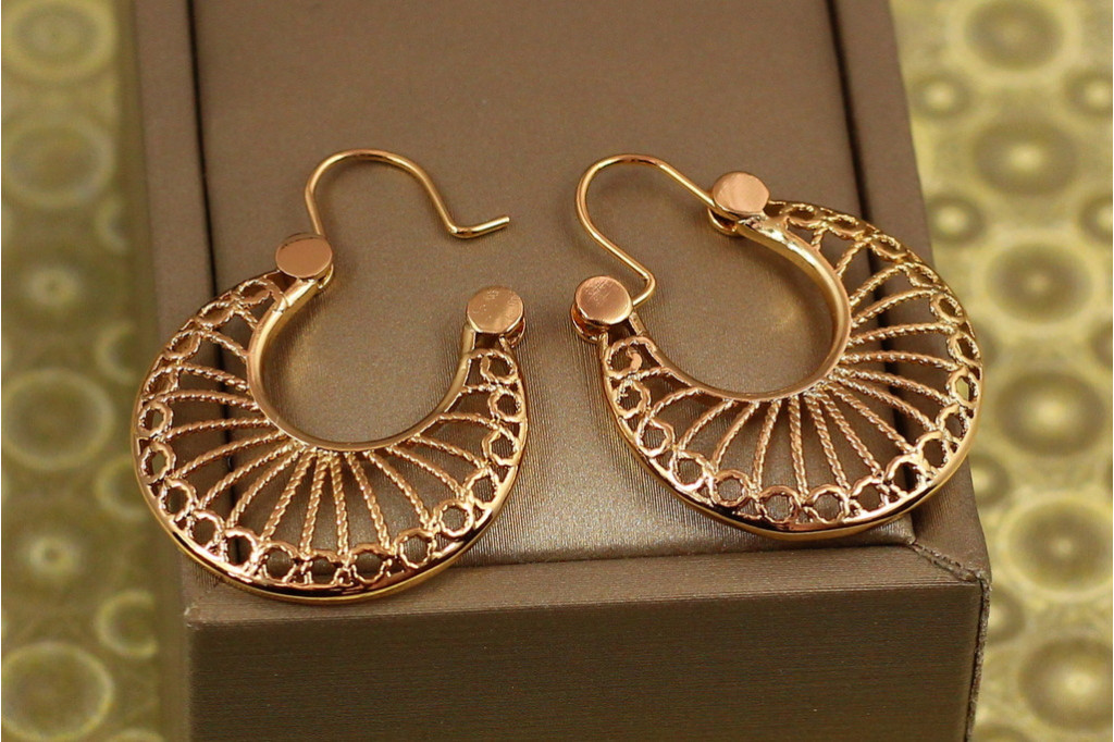 Сережки коромисла Xuping Jewelry Патрина 3.1 см золотисті