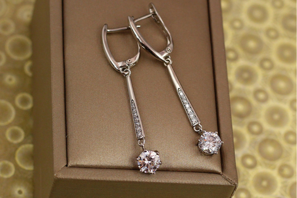 Сережки підвіски Xuping Jewelry Маятник 4,5 см сріблясті