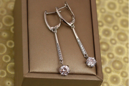 Сережки підвіски Xuping Jewelry Маятник 4,5 см сріблясті