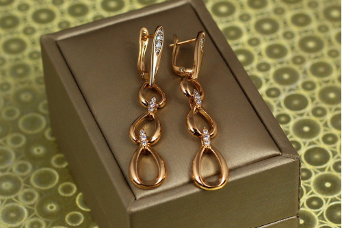 Сережки Xuping Jewelry підвіски Аркадія 5,5 см золотисті