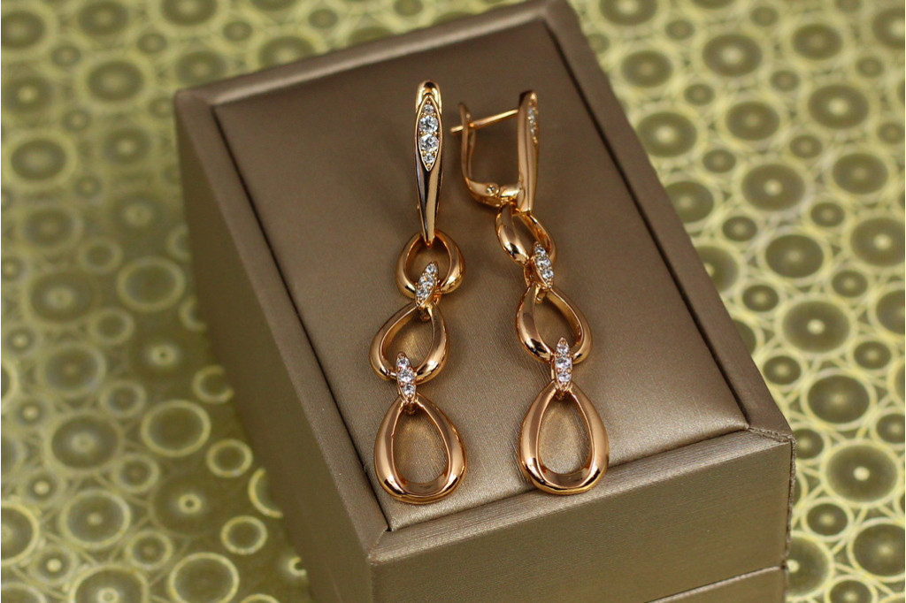 Сережки Xuping Jewelry підвіски Аркадія 5,5 см золотисті