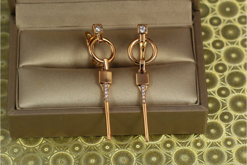 Сережки підвіски Xuping Jewelry Молот 4,5 см золотисті