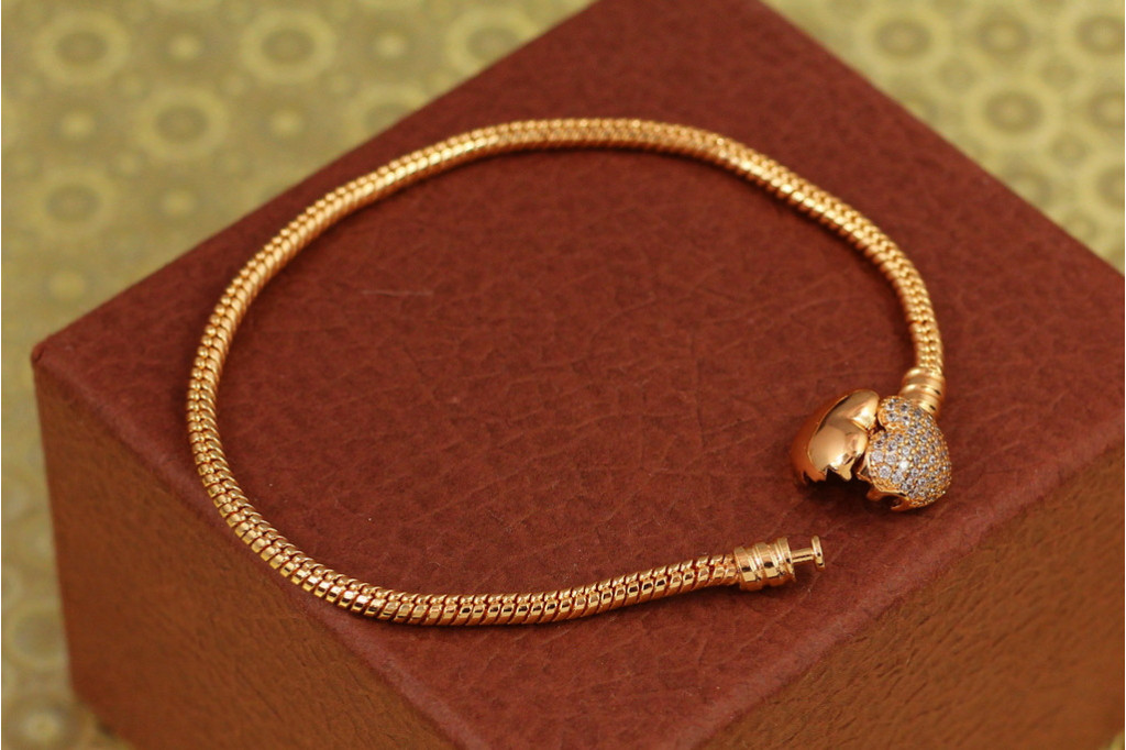Браслет Xuping Jewelry Пандора із сердечком із фіанітів 19 см 3 мм золотистий