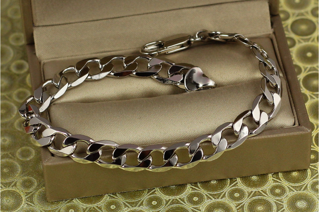 Браслет Xuping Jewelry панцирный 20,5 см 8 мм серебристый