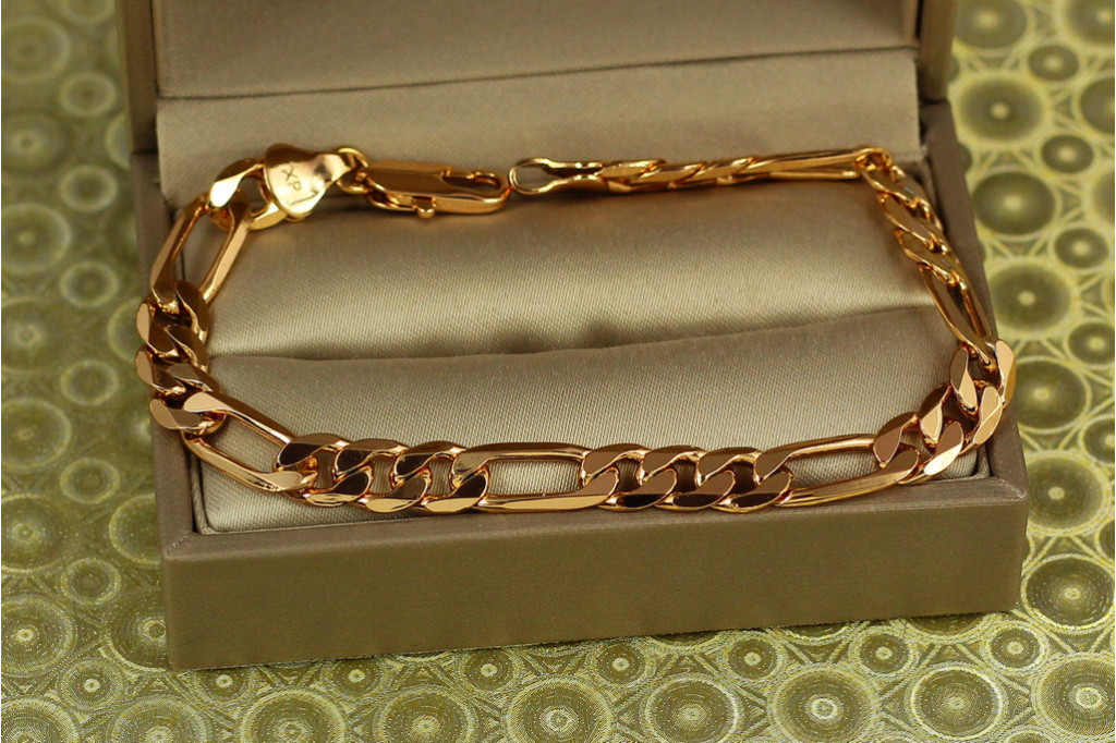 Браслет Xuping Jewelry фигаро 19,5 см 7 мм золотистый