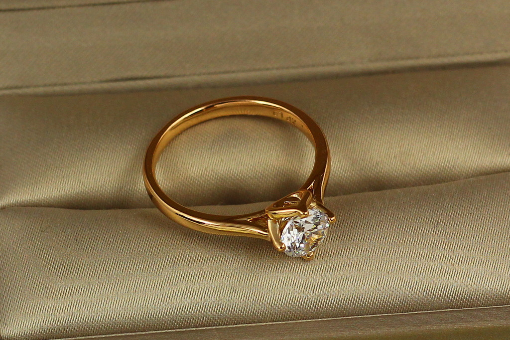 Кольцо Xuping Jewelry верность 6 мм р 19 золотистое