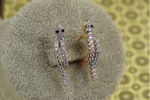 Серьги Xuping Jewelry Змеи с родием 2,5 см золотистые