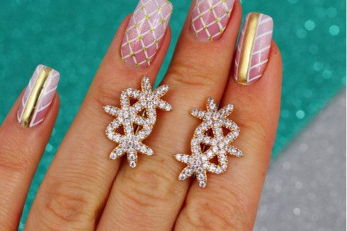 Сережки Xuping Jewelry три сніжинки 2,4 см золотисті