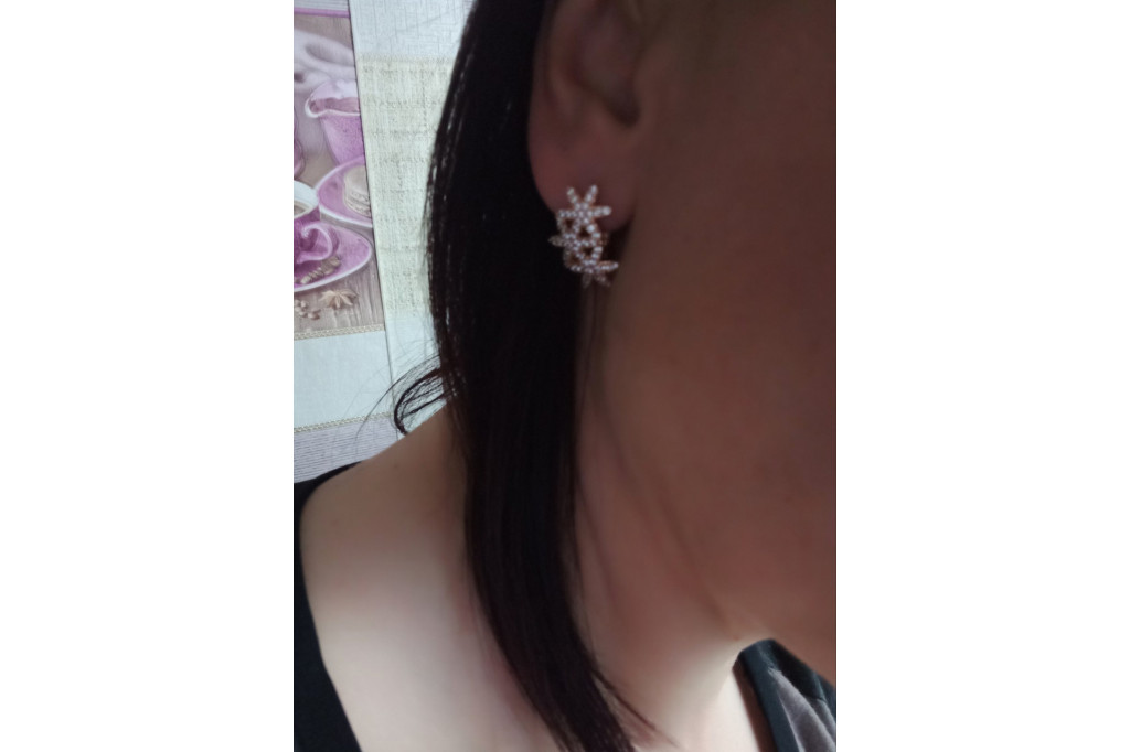 Сережки Xuping Jewelry три сніжинки 2,4 см золотисті