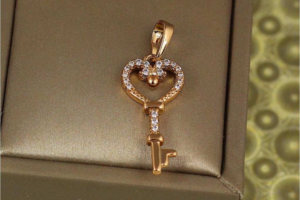 Кулон Xuping Jewelry ключик сердечко 2,5 см золотистый