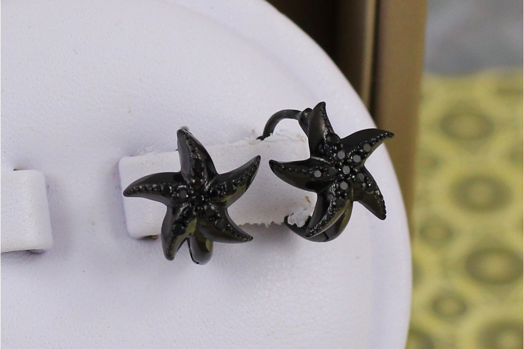 Серьги  Xuping Jewelry морская звезда 1.2 см  блек ган
