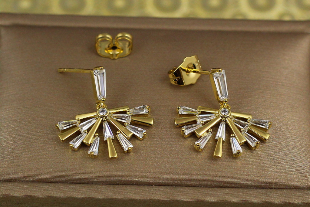 Сережки гвоздики Xuping Jewelry Танура 2 см лимонні
