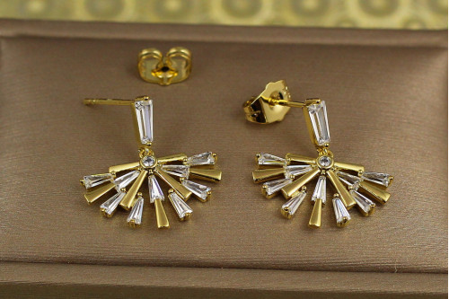 Сережки гвоздики Xuping Jewelry Танура 2 см лимонні