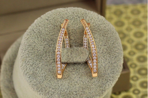 Сережки Xuping Jewelry овальні дужки 3 см золотисті