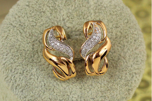 Сережки Xuping Jewelry Мантія з родієм 1,9 см золотисті