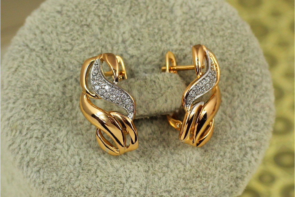 Сережки Xuping Jewelry Мантія з родієм 1,9 см золотисті