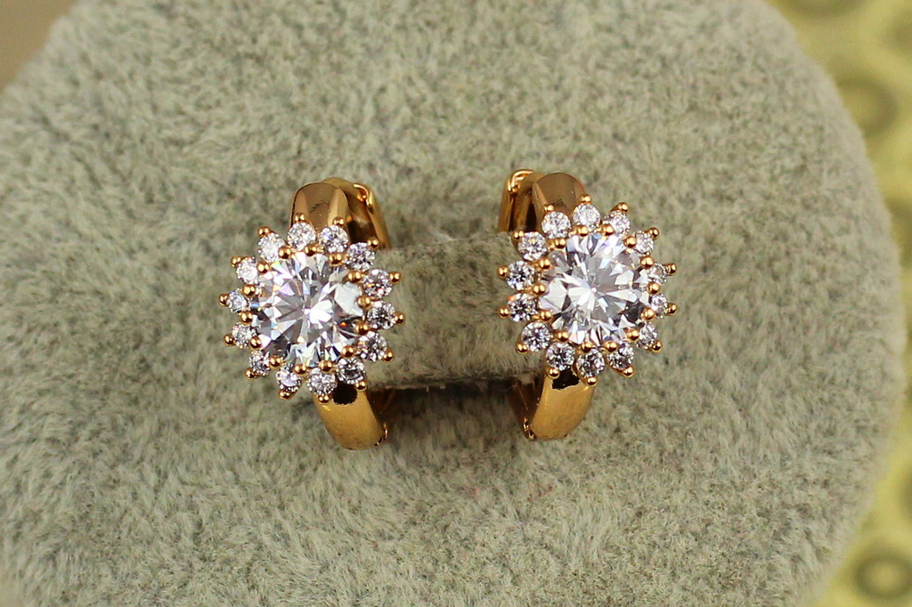 Серьги Xuping Jewelry Подсолнух 1,5 см золотистые