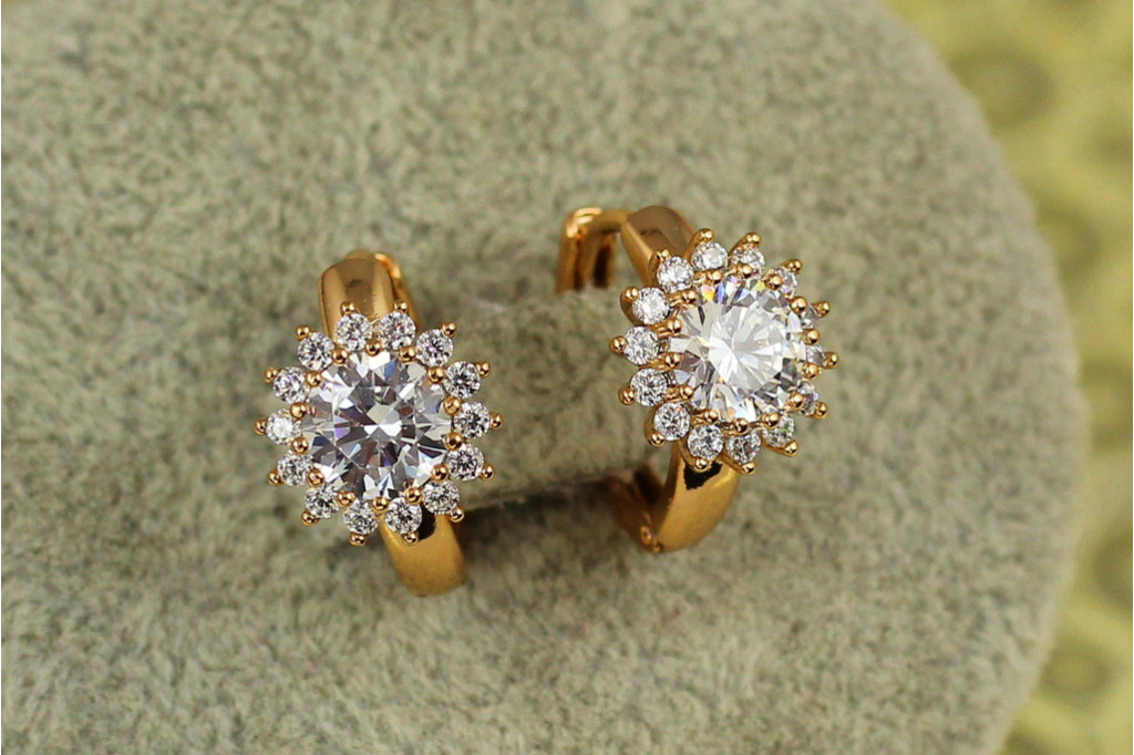 Серьги Xuping Jewelry Подсолнух 1,5 см золотистые