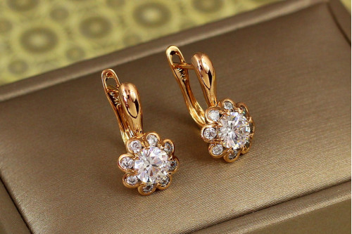 Серьги Xuping Jewelry Спирея 1,9 см золотистые