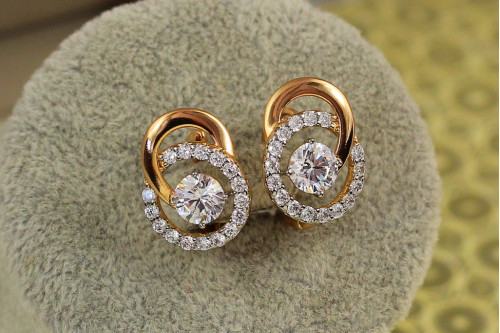 Сережки Xuping Jewelry Обертання планети с родієм 1.7 см золотисті