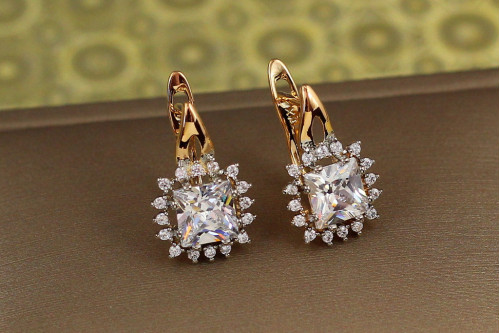 Сережки Xuping Jewelry Світлість з родієм 1,7 см золотисті