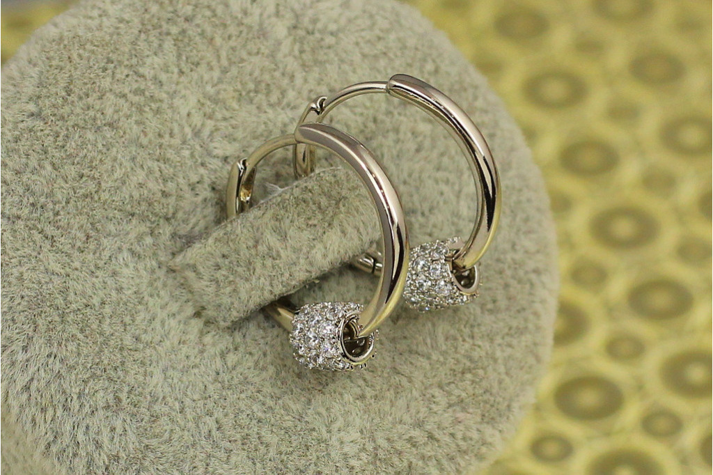 Сережки колечки Xuping Jewelry зі зйомним шармом 1,8 см сріблясті