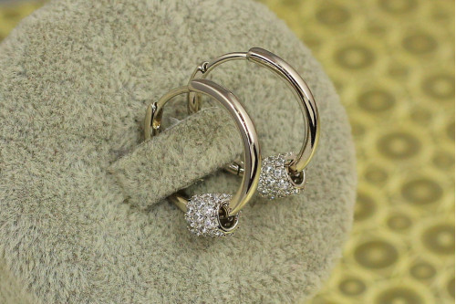 Сережки колечки Xuping Jewelry зі зйомним шармом 1,8 см сріблясті