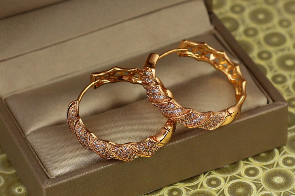 Сережки Xuping Jewelry колечки Гіпноз 3  см золотисті