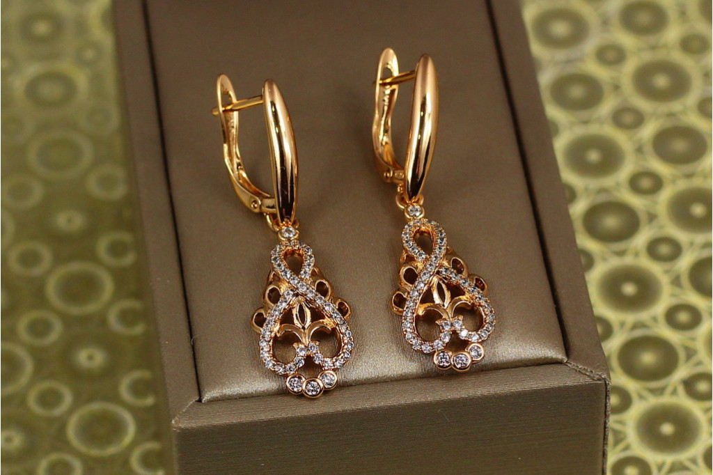 Сережки Xuping Jewelry підвіски Антиквар 4 см золотисті