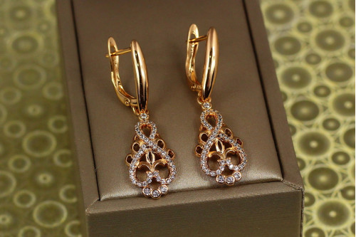 Сережки Xuping Jewelry підвіски Антиквар 4 см золотисті