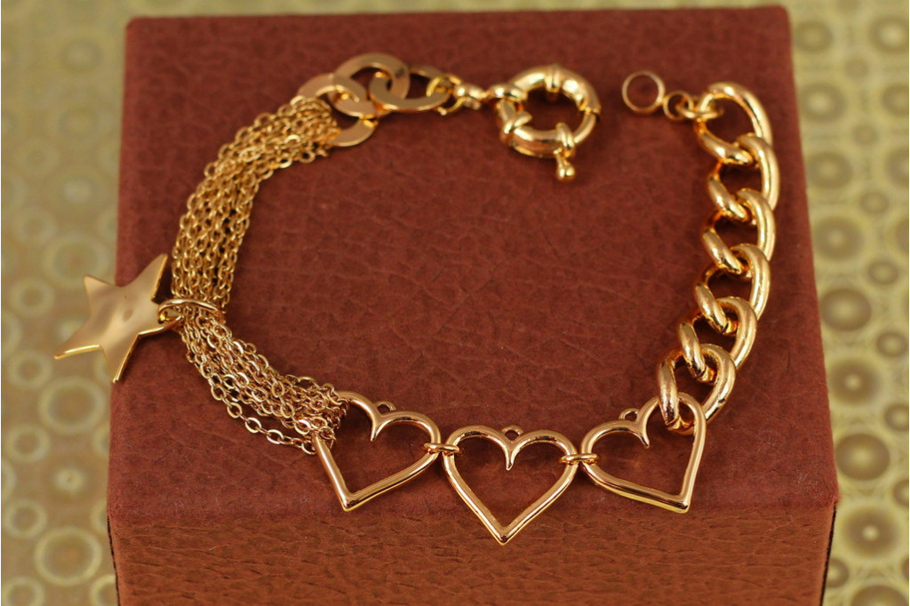 Браслет Xuping Jewelry таємниця кохання 20 см 10 мм золотистий
