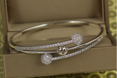 Браслет бенгл Xuping Jewelry Диско 60 мм 10 мм на руку від 17 см до 19 см сріблястий