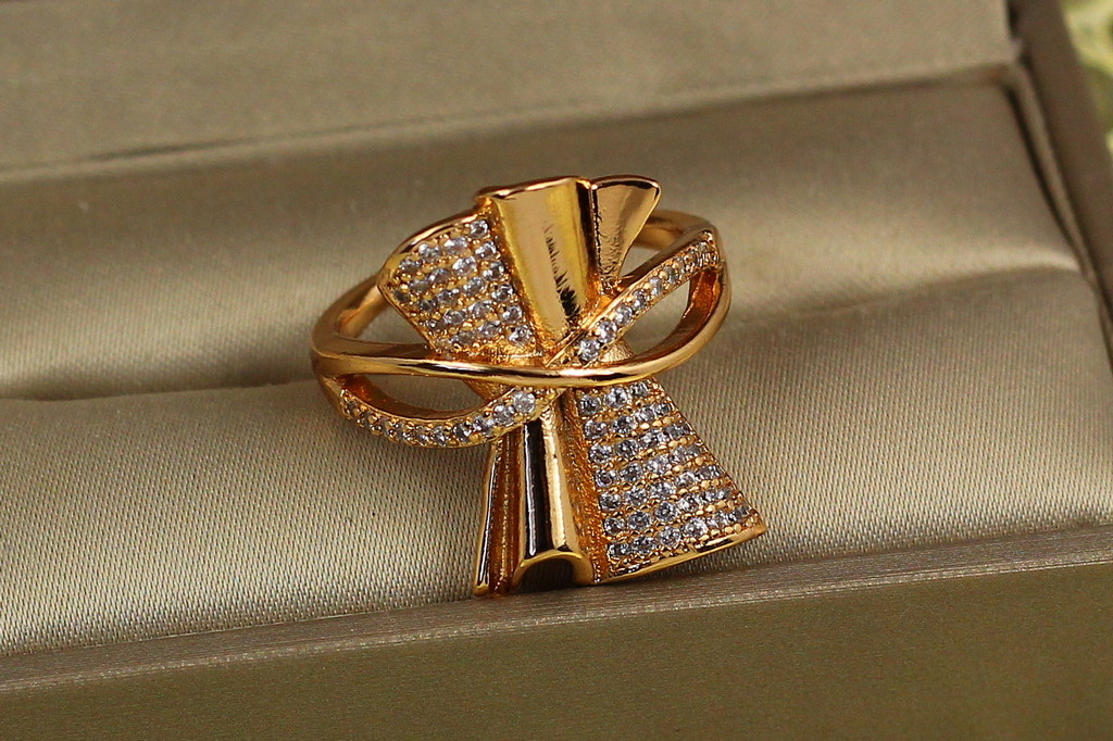 Кільце Xuping Jewelry Скомканий аркуш р 19 золотисте