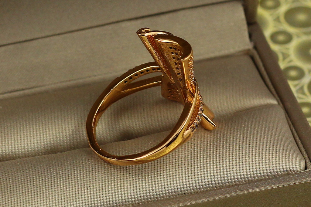 Кільце Xuping Jewelry Скомканий аркуш р 19 золотисте