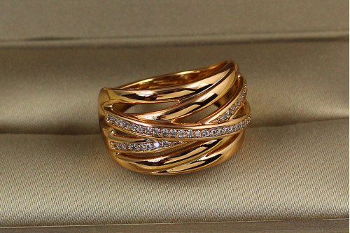 Кільце Xuping Jewelry Катушка ниток р 16 золотисте