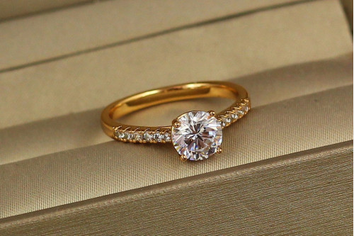Кольцо Xuping Jewelry Арлет 6 мм р 17 золотистое