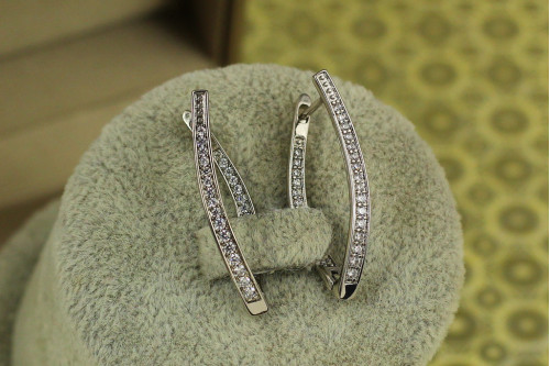 Сережки Xuping Jewelry овальні дужки 3 см сріблясті