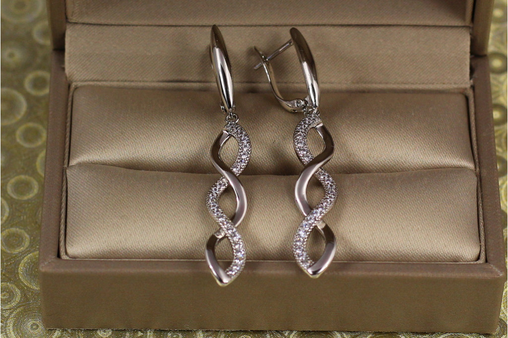 Сережки підвіски Xuping Jewelry Калето 5 см сріблясті