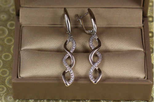 Сережки підвіски Xuping Jewelry Калето 5 см сріблясті