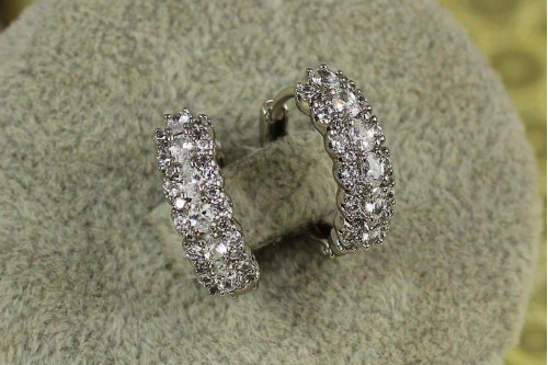 Сережки кільця Хuping Jewelry Стужа 1,5 см сріблясті