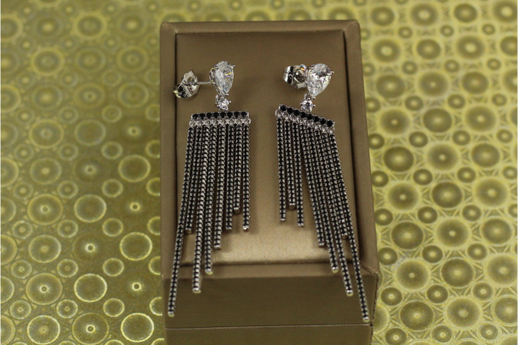 Сережки гвоздики Xuping Jewelry підвіски сяючі промені 7 см сріблясті