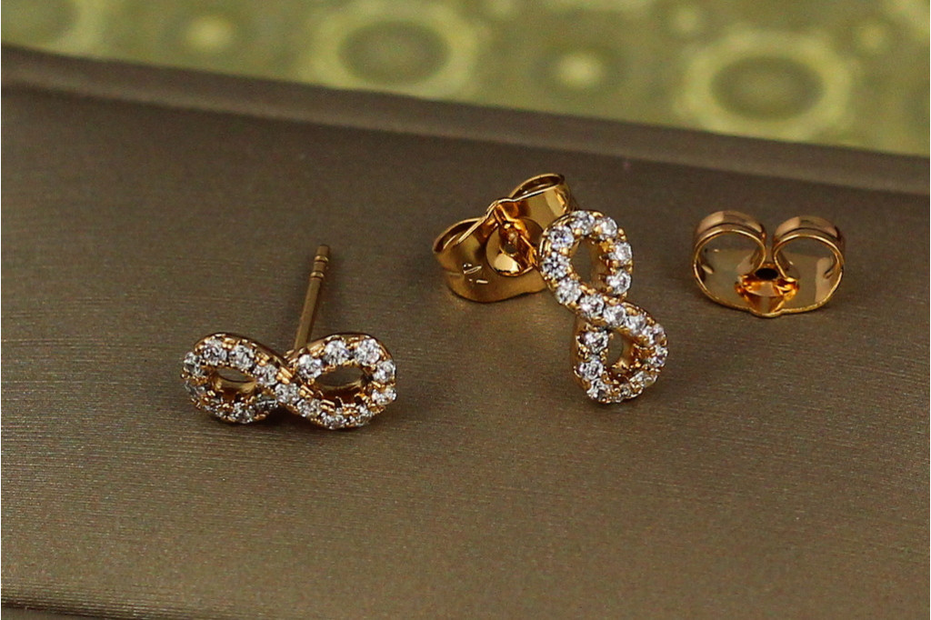 Сережки гвоздики Xuping Jewelry нескінченність 4 мм золотисті