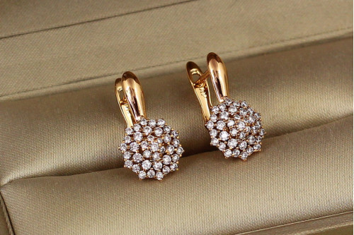 Серьги Xuping Jewelry Вершина 1,9 см золотистые